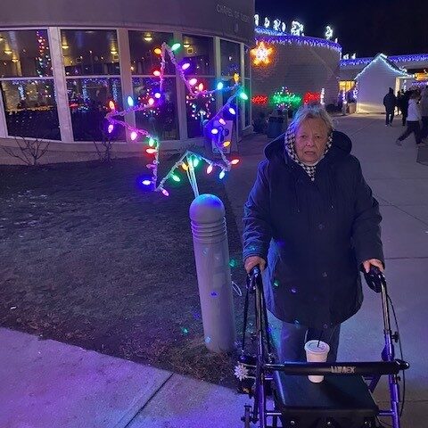 Elderly resident at a group outing